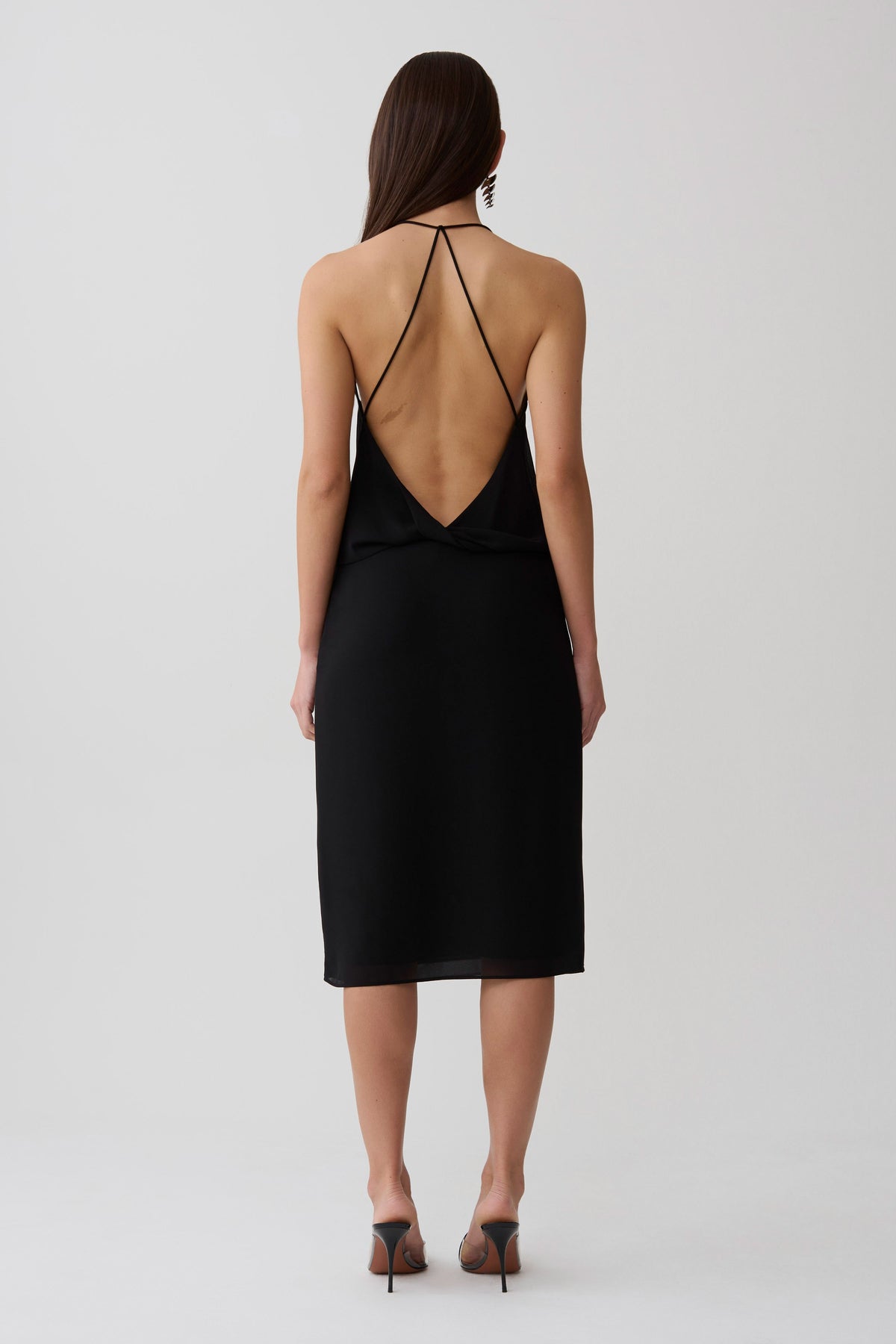 Chiffon Midi Skirt - Black