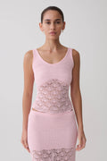 Crochet Knit Top - Baby Pink