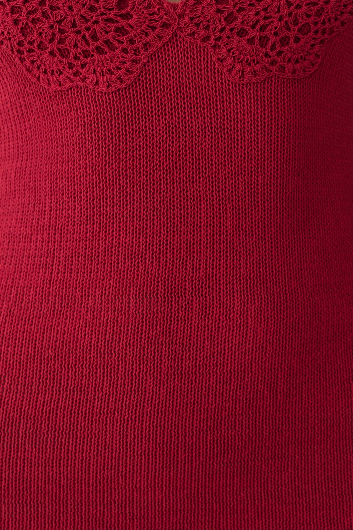 Crochet Halter Mini Dress - Pomegranate