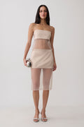 Sheer Midi Skirt - Sand