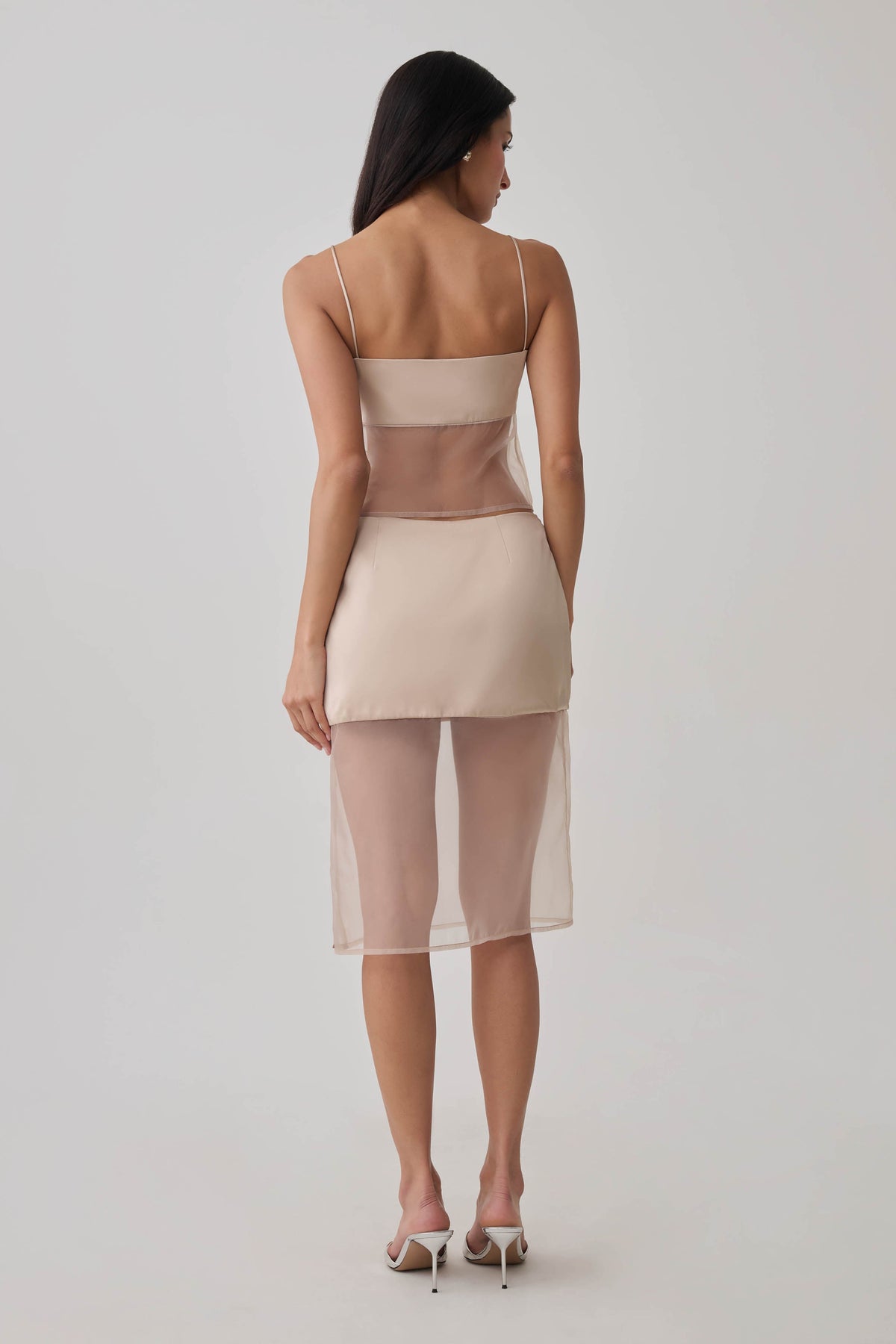 Sheer Midi Skirt - Sand