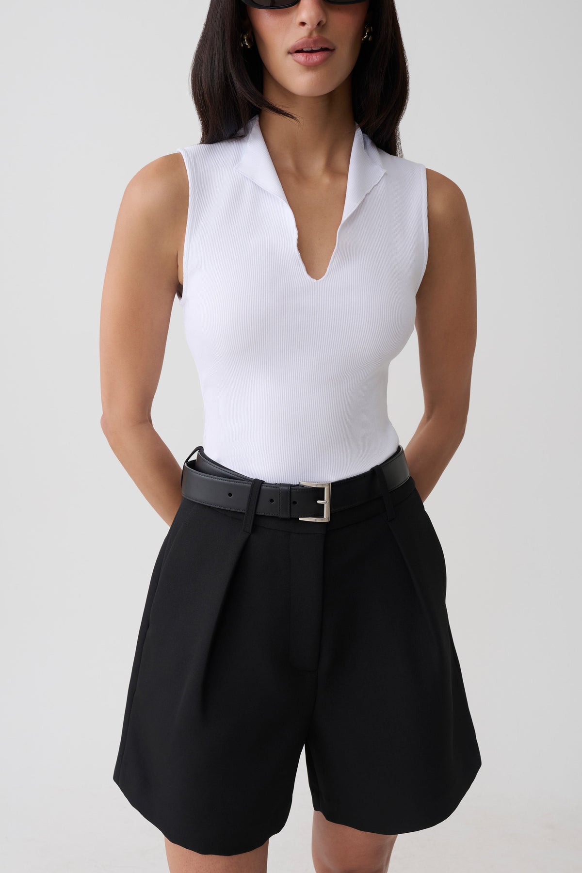 Pleated Suiting Shorts - Black
