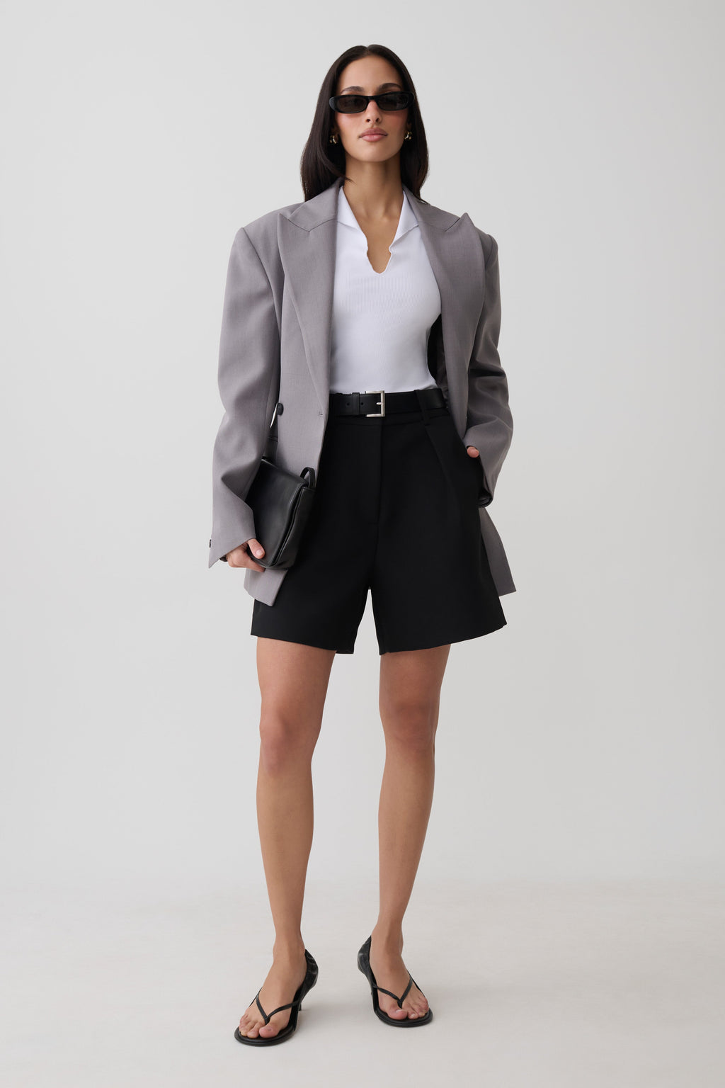 Pleated Suiting Shorts - Black