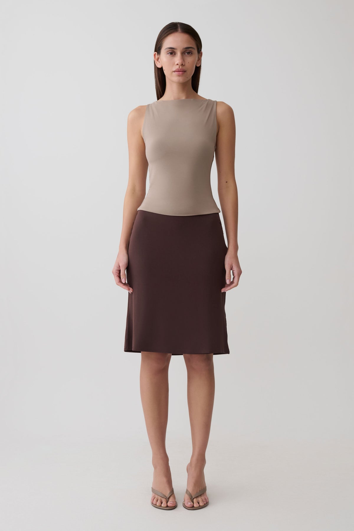 Knee Length Skirt - Espresso
