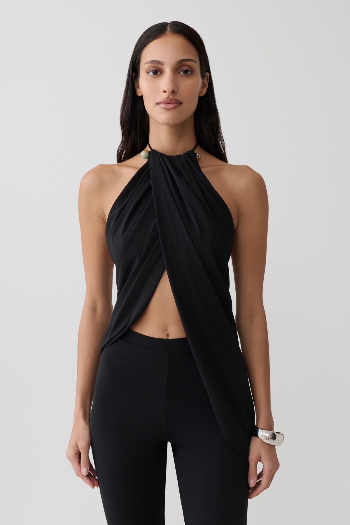 Draped Hardware Top - Black