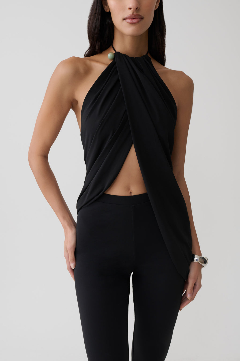 Draped Hardware Top - Black