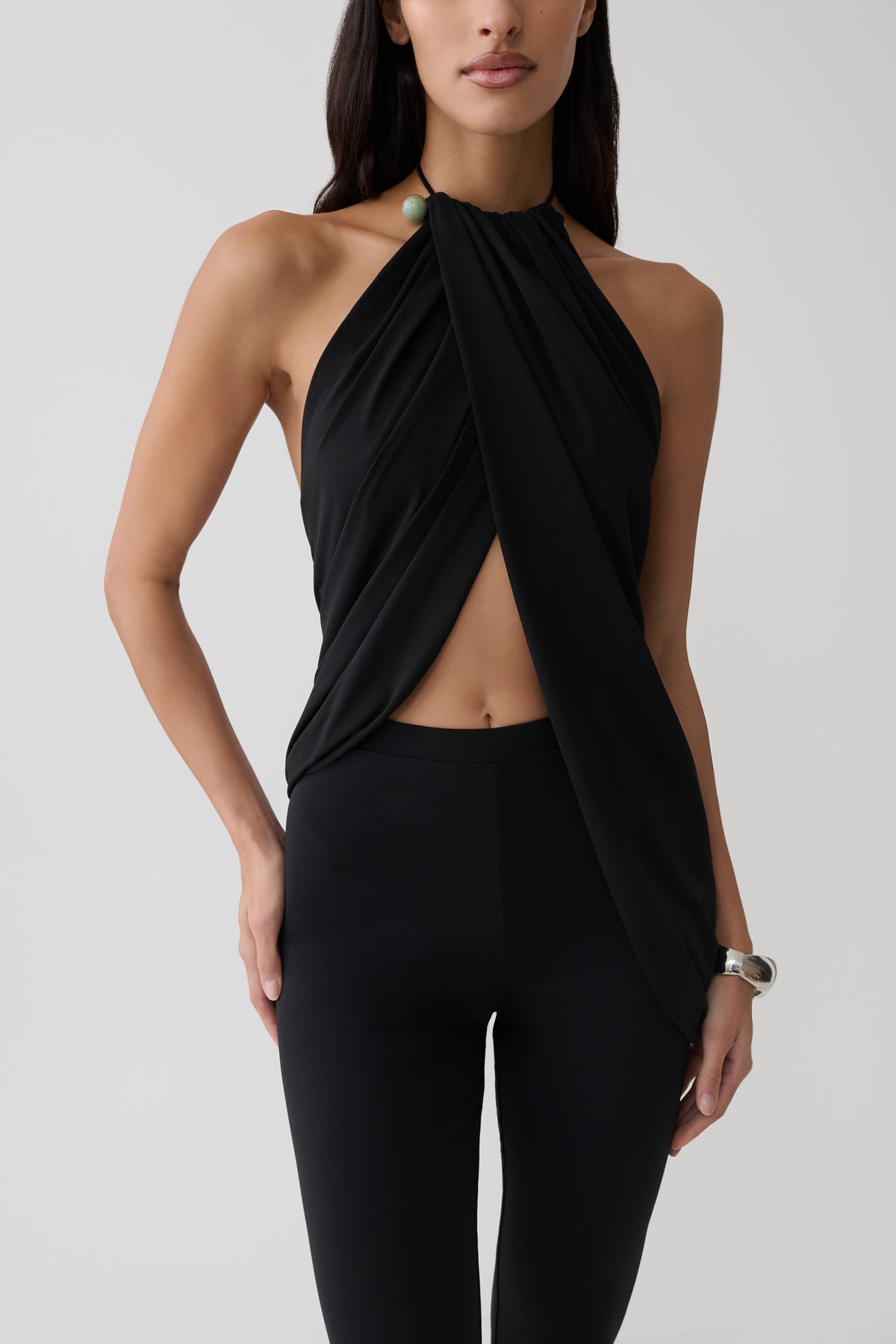 Draped Hardware Top - Black