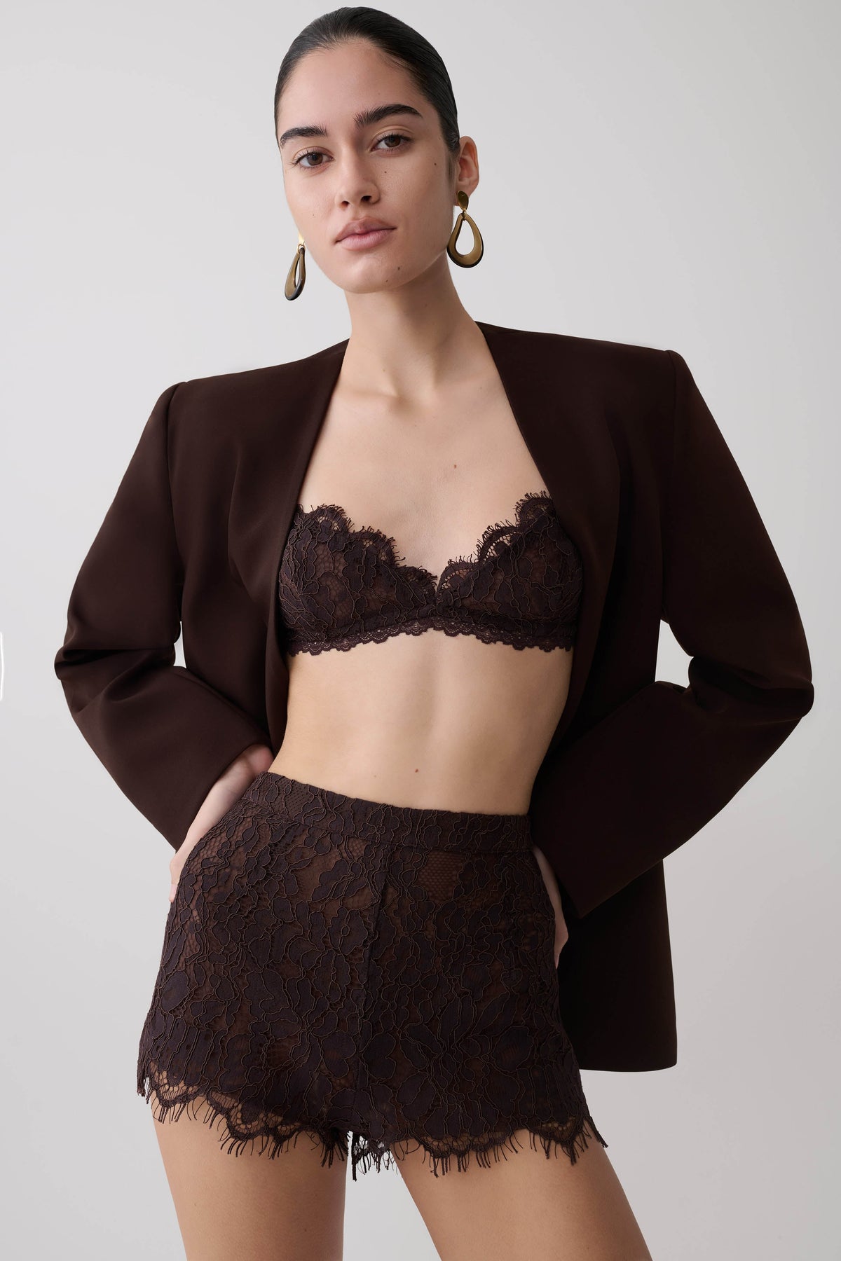 Lace Bralette - Dark Chocolate