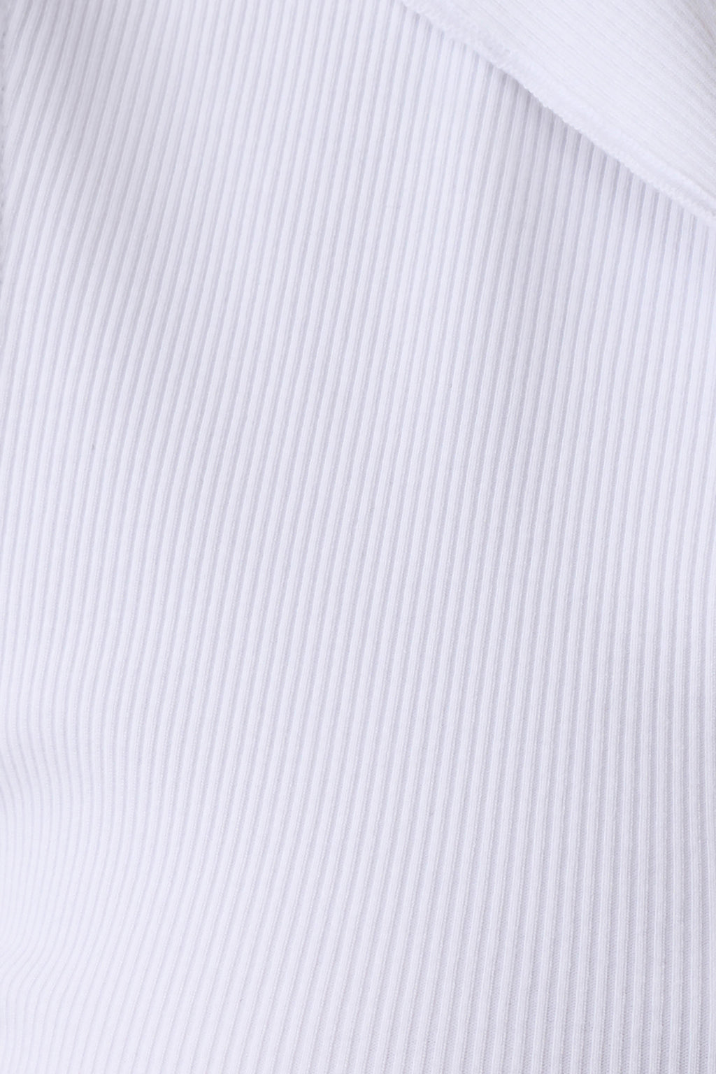 Ribbed Sleeveless Lapel Top - White
