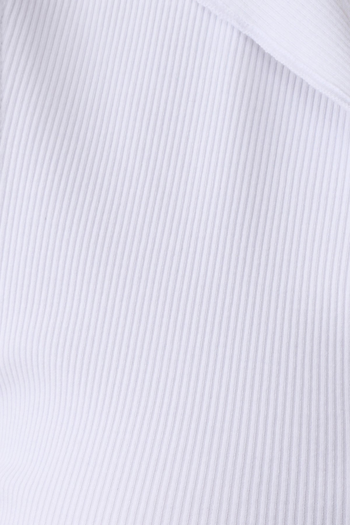 Ribbed Sleeveless Lapel Top - White