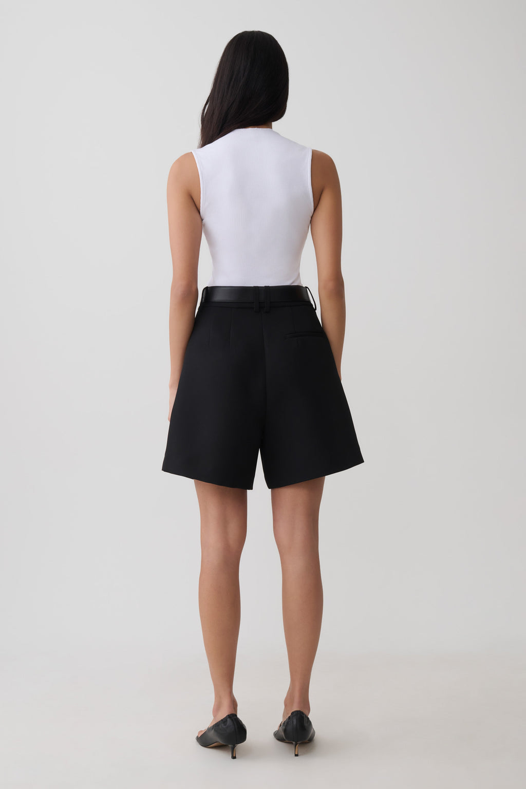Pleated Suiting Shorts - Black