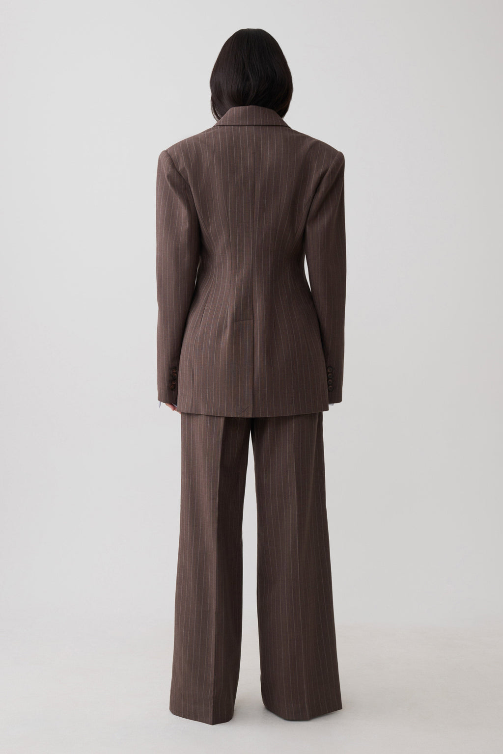 Double Breasted Blazer - Brown Stripe