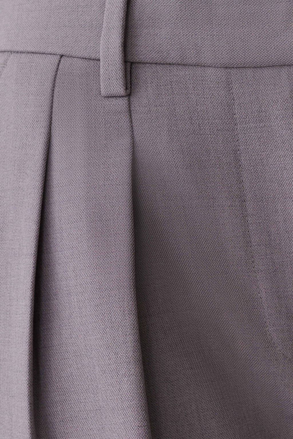Straight Leg Suiting Pants - Light Grey Marle