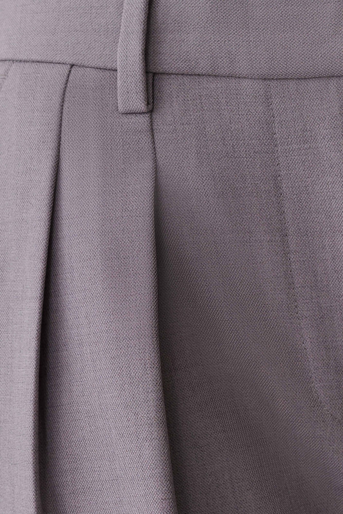 Straight Leg Suiting Pants - Light Grey Marle