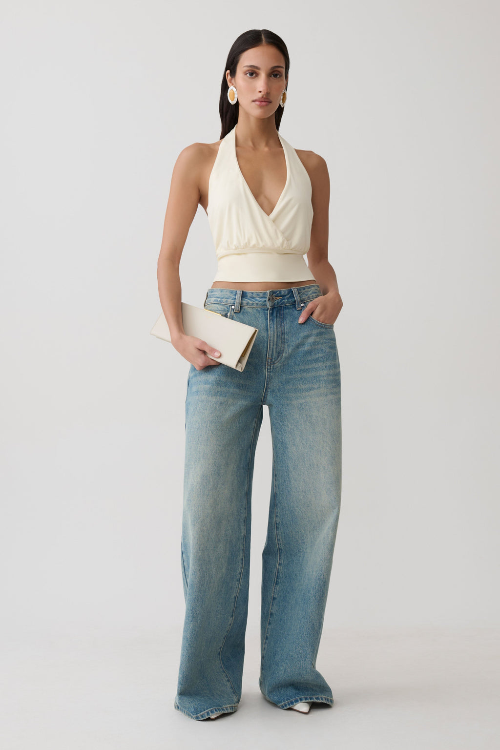 Draped Halter Top - Ivory