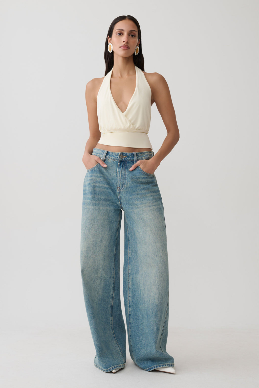Draped Halter Top - Ivory
