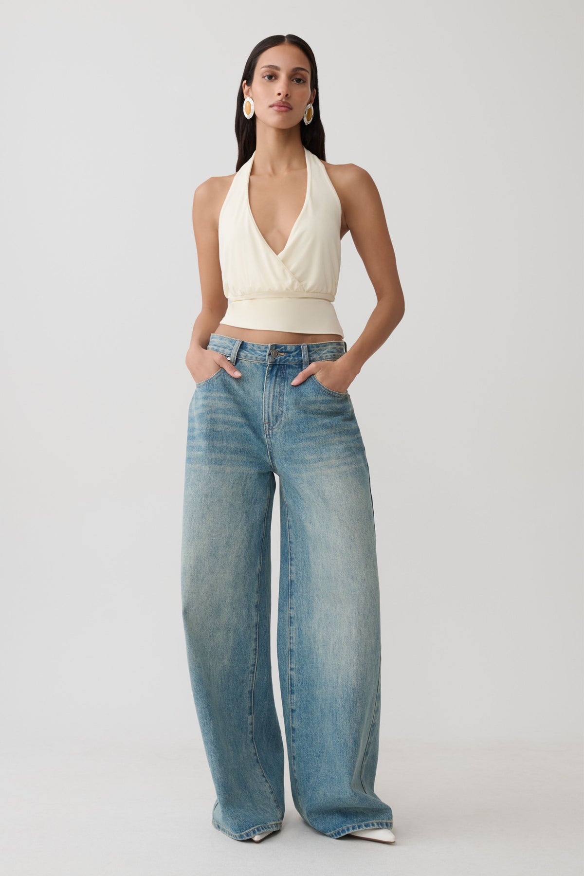 Draped Halter Top - Ivory