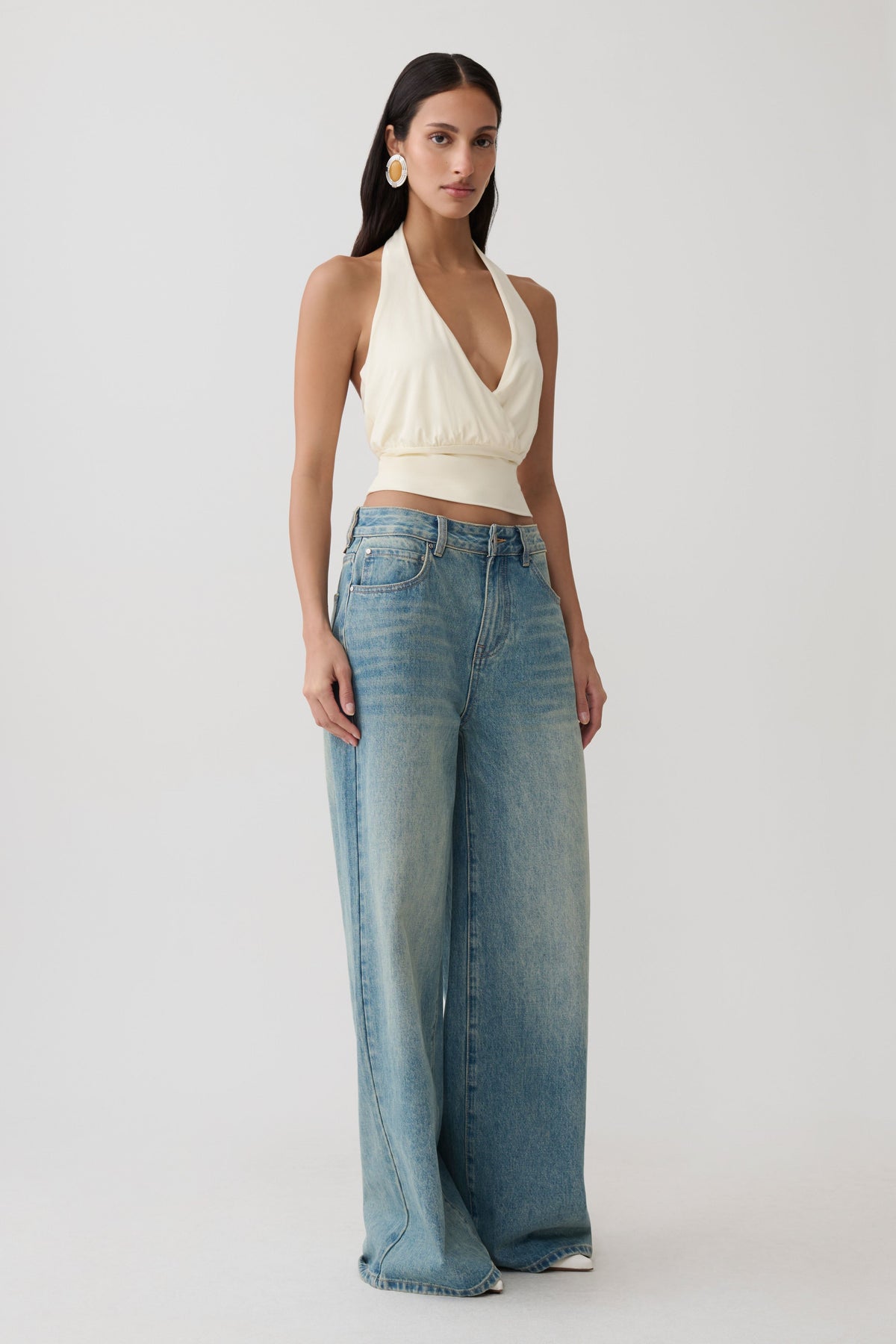 Draped Halter Top - Ivory