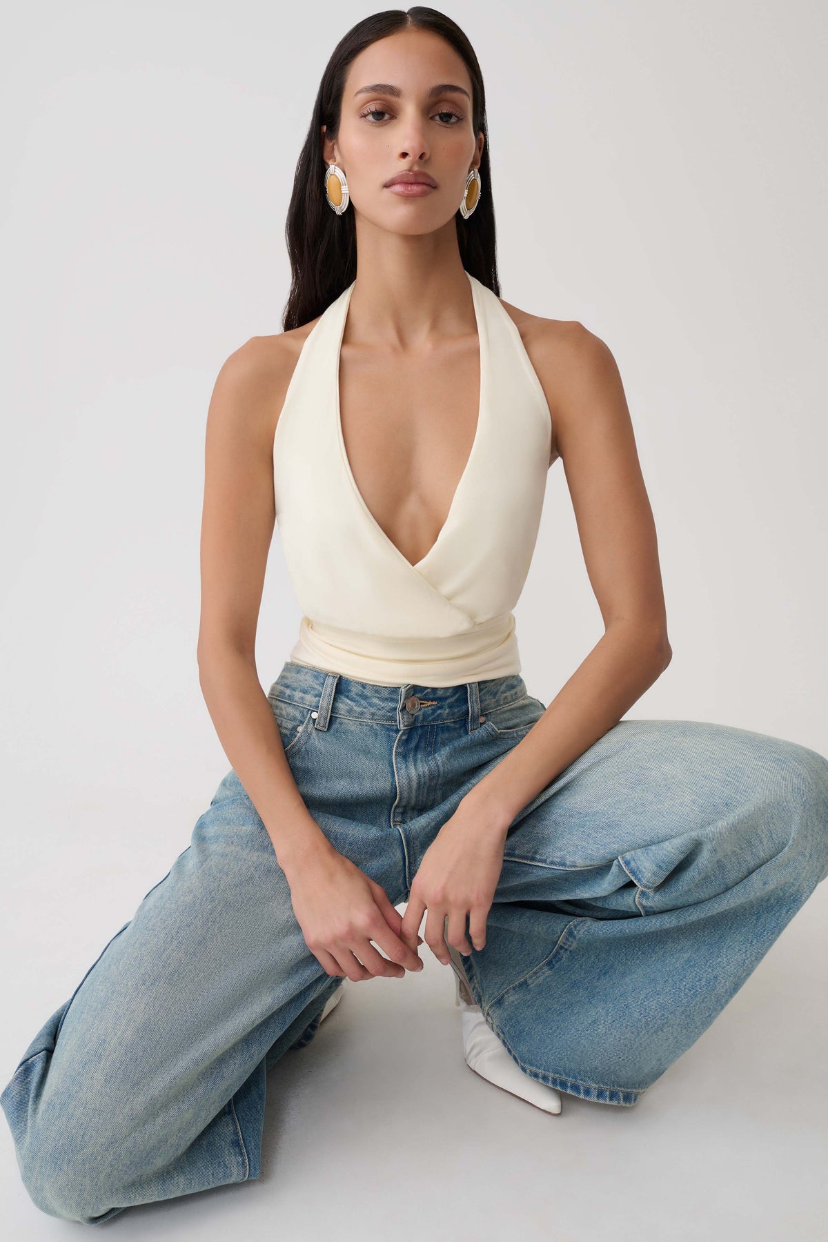 Draped Halter Top - Ivory