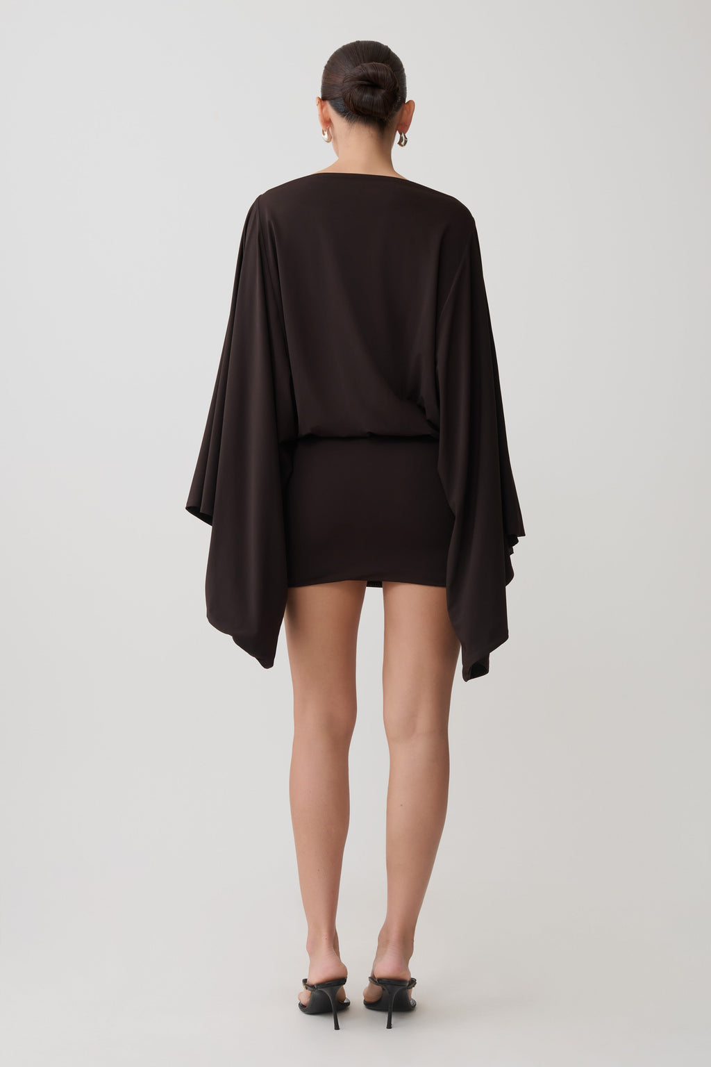 Draped Mini Dress - Dark Chocolate