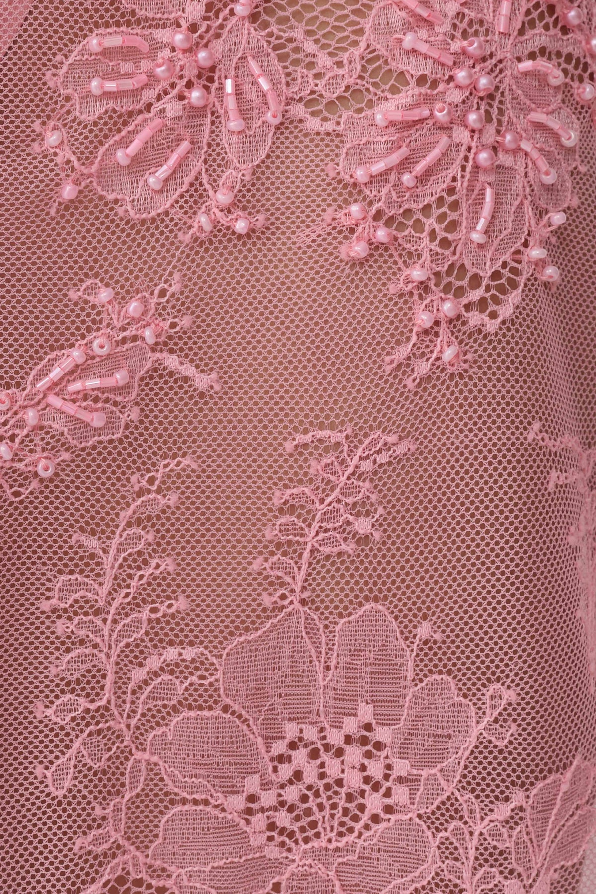 Lace Midi Skirt - Pink