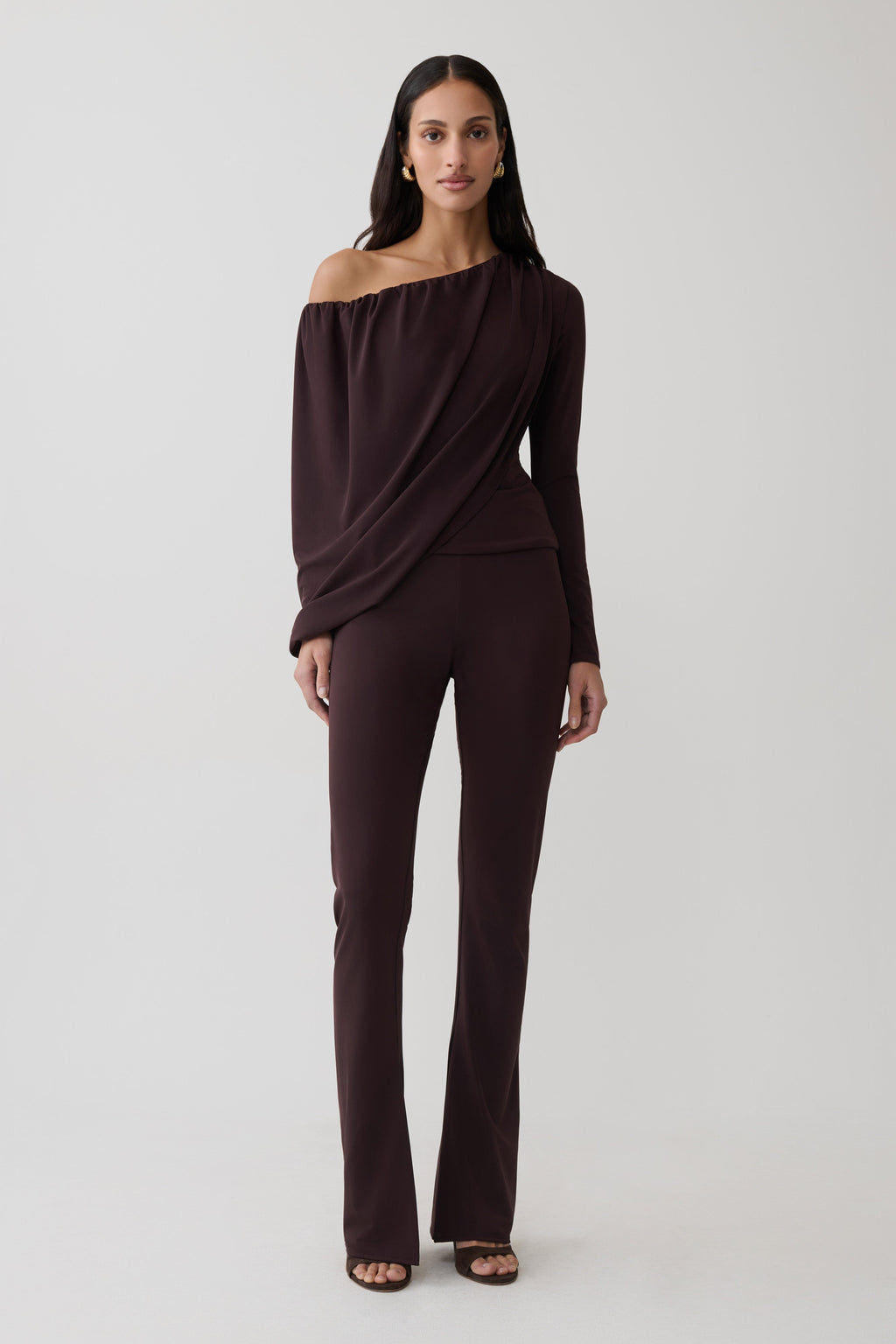 Skinny Flare Pants - Chocolate