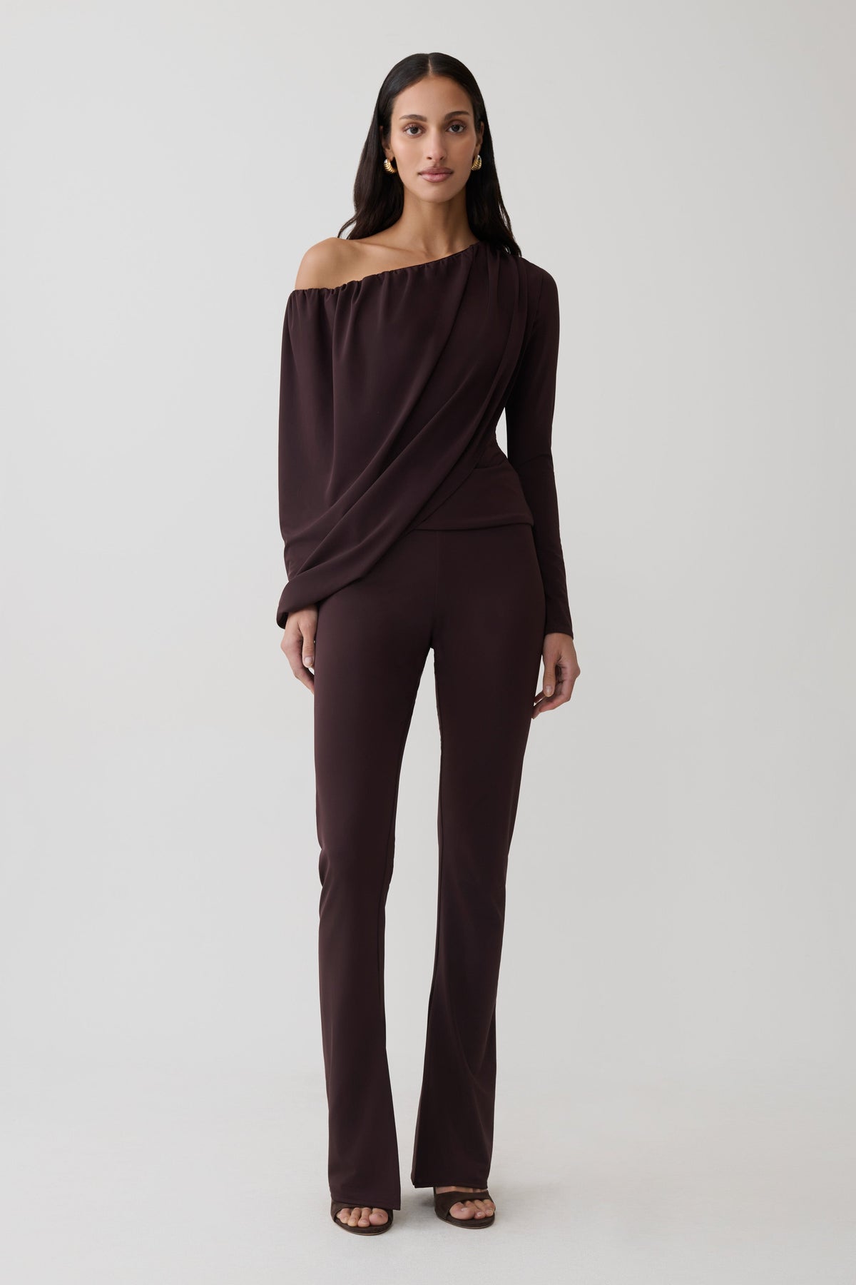 Skinny Flare Pants - Chocolate