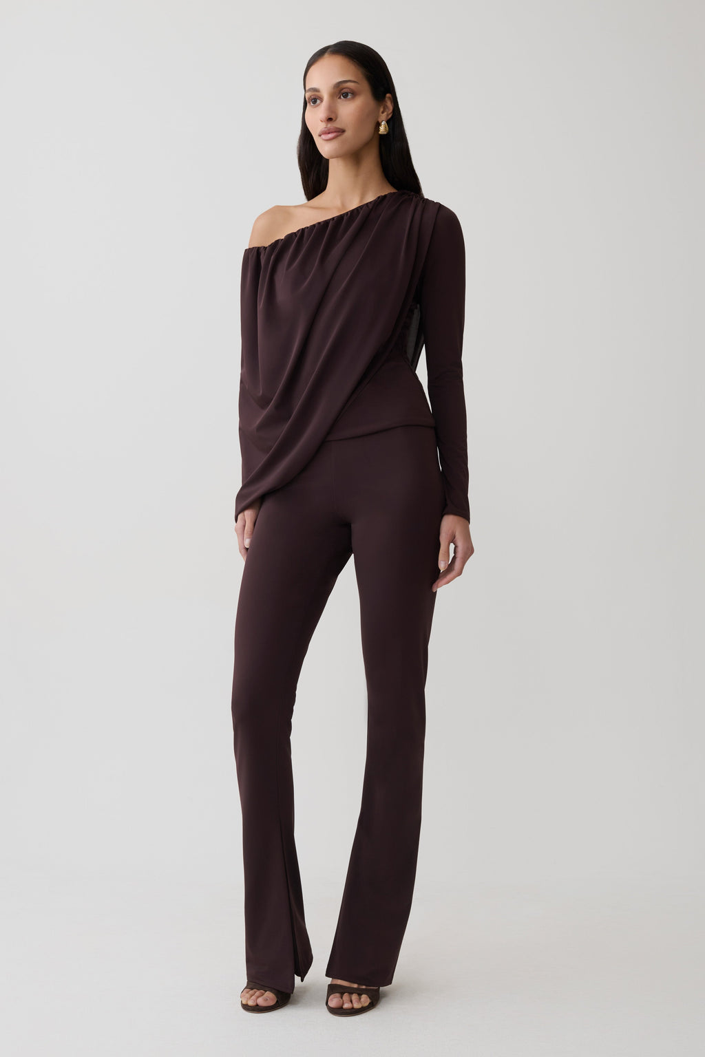 Skinny Flare Pants - Chocolate