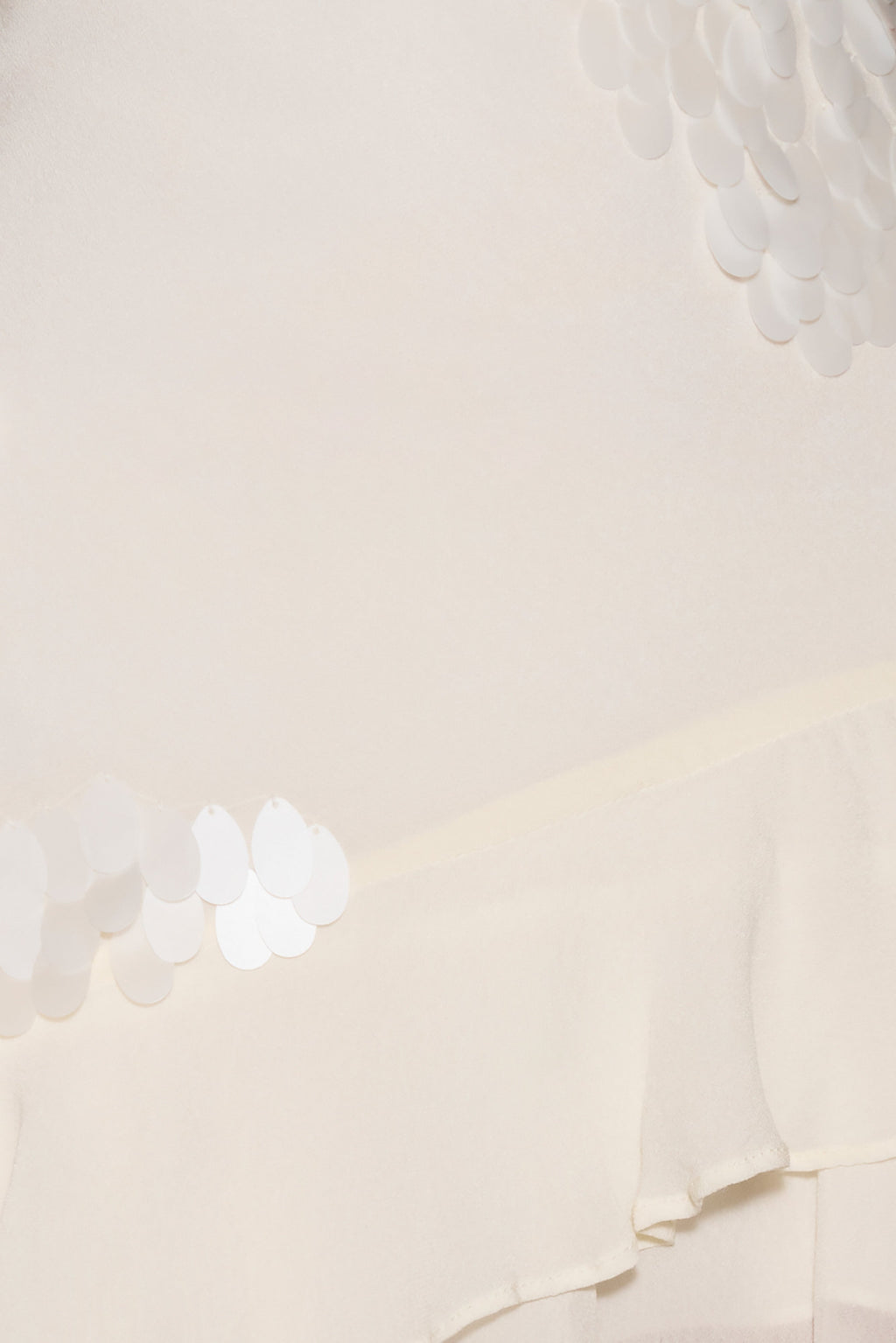 Sequin & Chiffon Mini Dress - Ivory