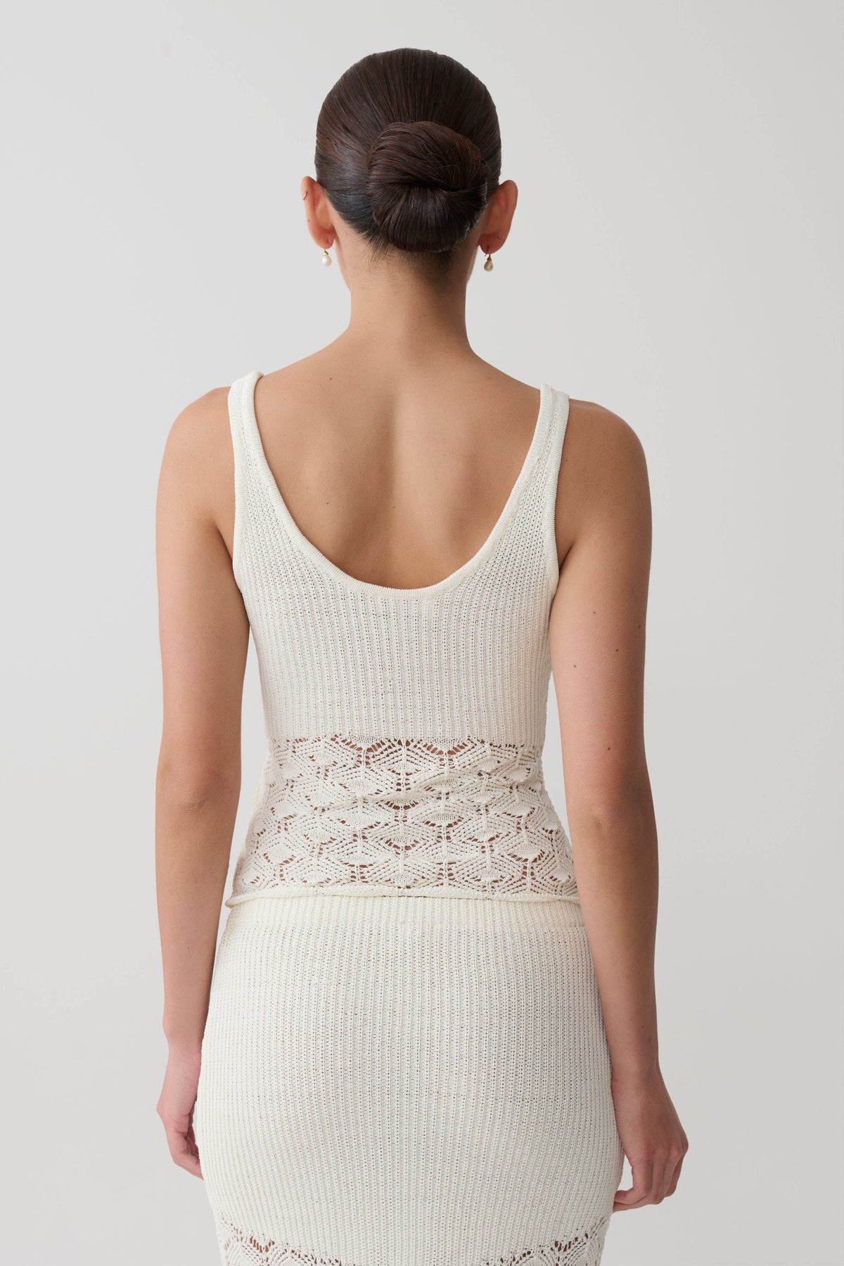 Crochet Knit Top - White