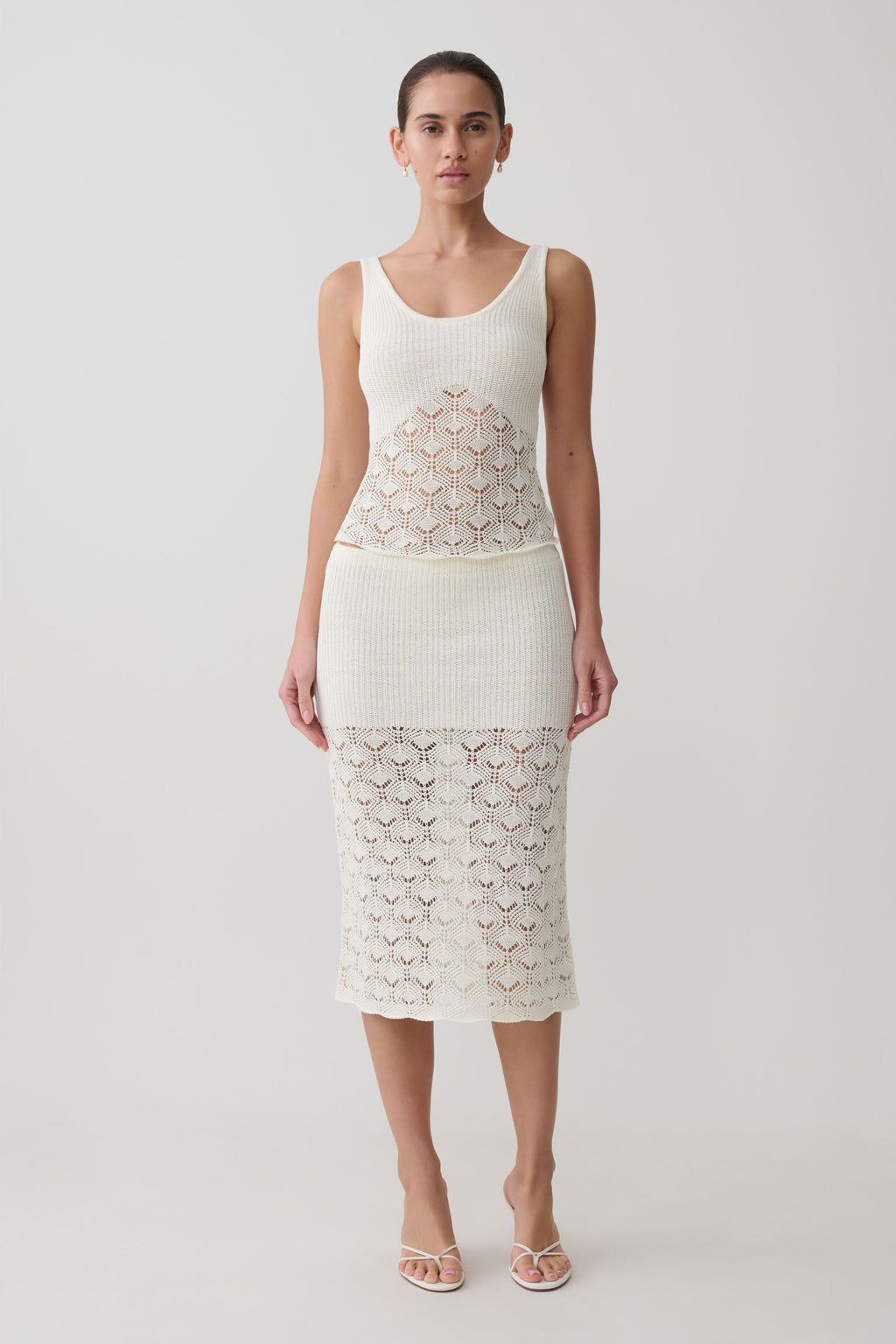 Crochet Knit Top - White