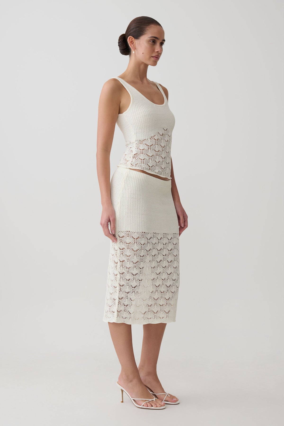 Crochet Knit Top - White