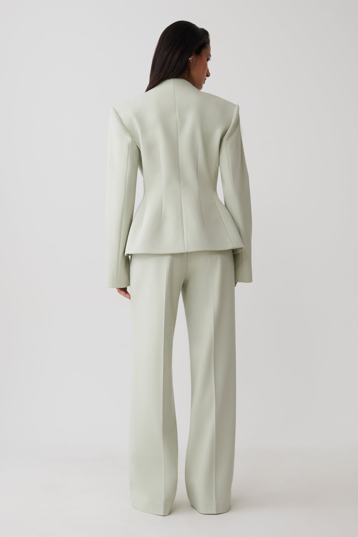 Suiting Straight Leg Pants - Sage