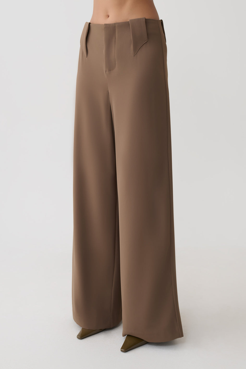 Wide Leg Suiting Trouser - Cacao Brown