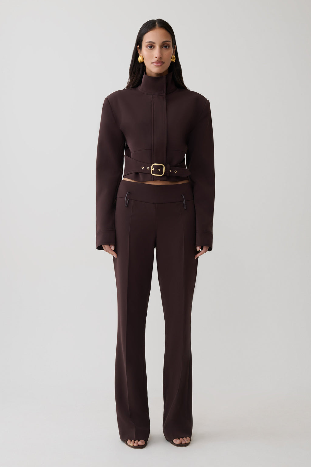 Straight Leg Suiting Pant - Burgundy