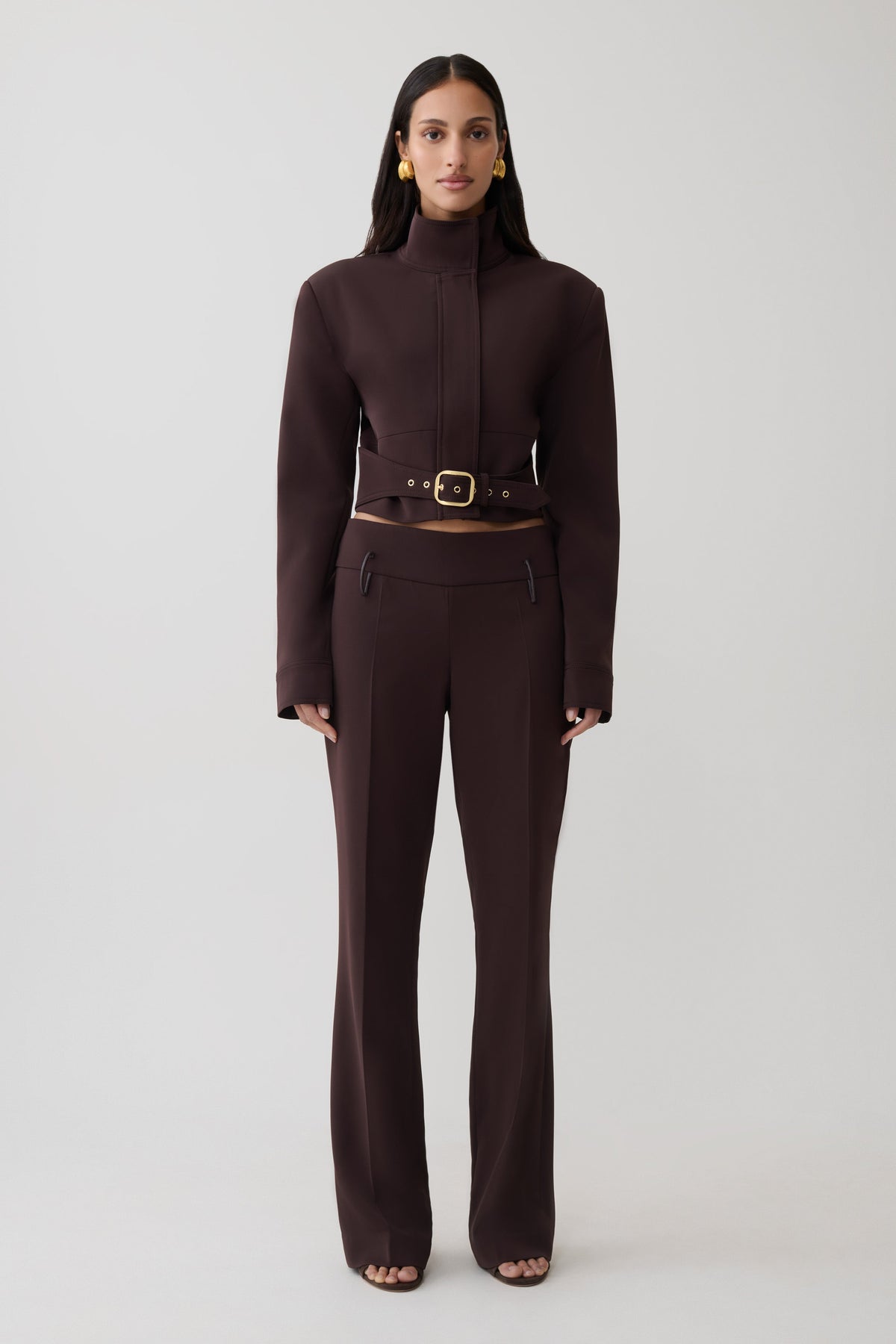 Straight Leg Suiting Pant - Burgundy