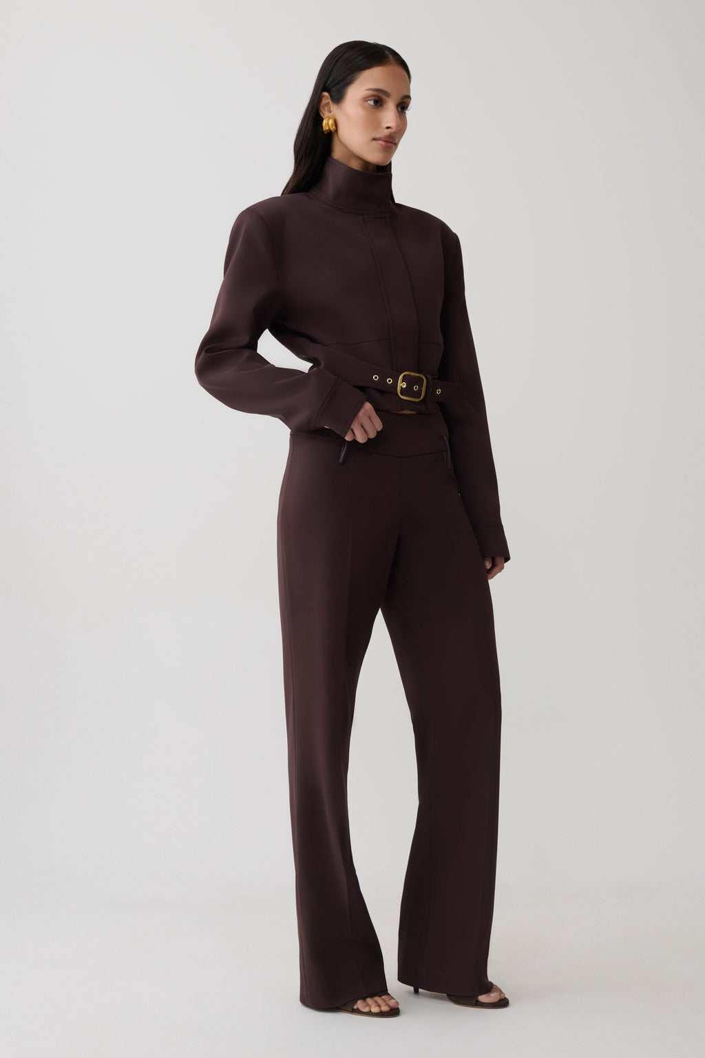 Structured Suiting Jacket - Burgundy