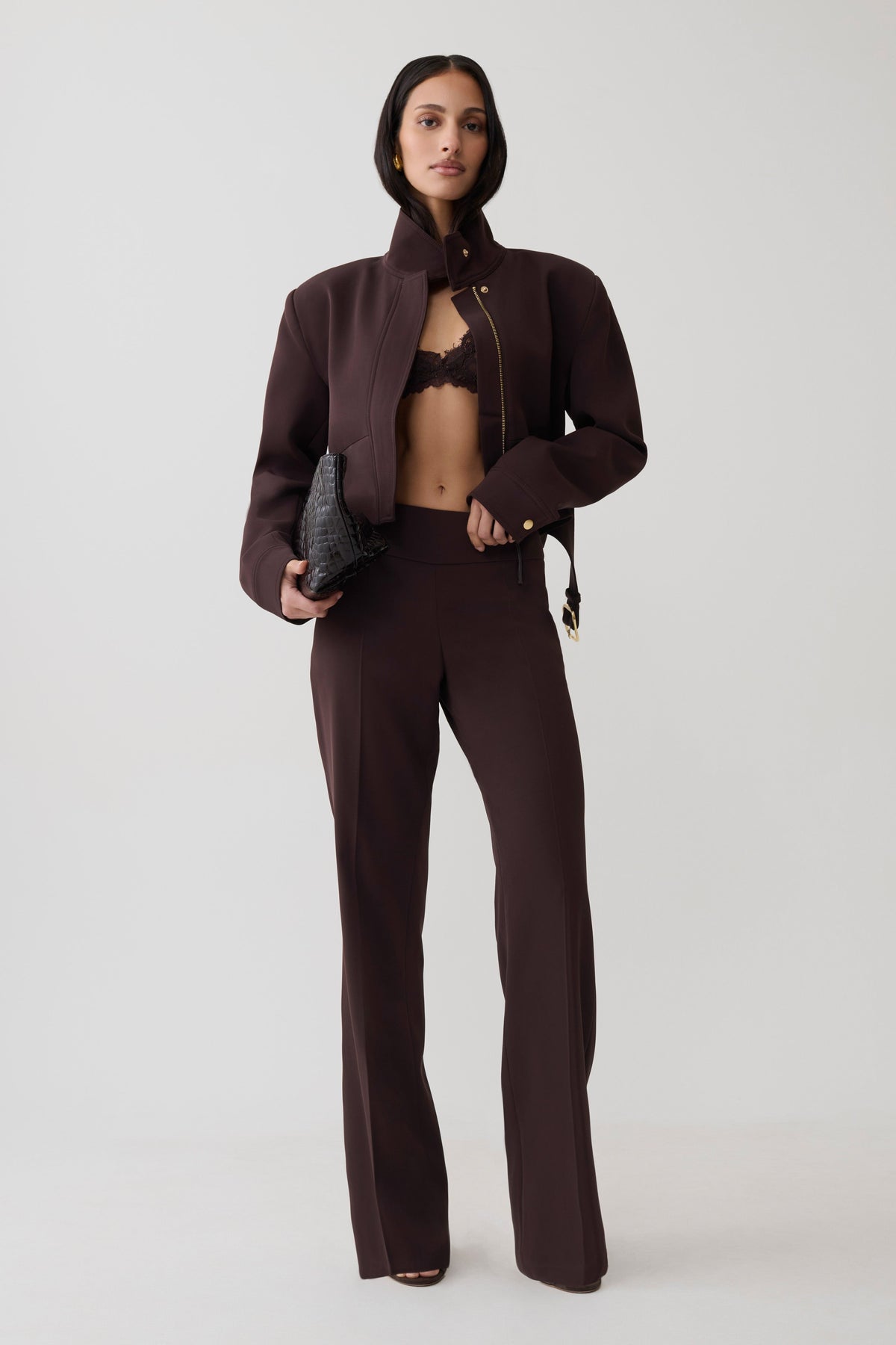 Structured Suiting Jacket - Burgundy