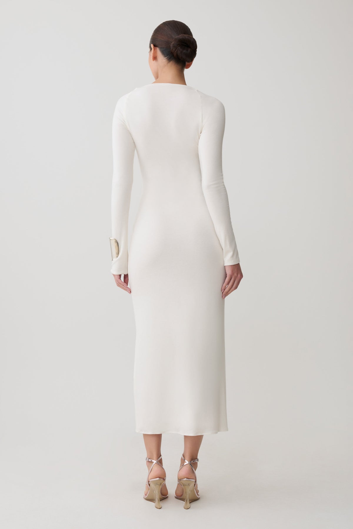 Long Sleeve Midi Dress - White