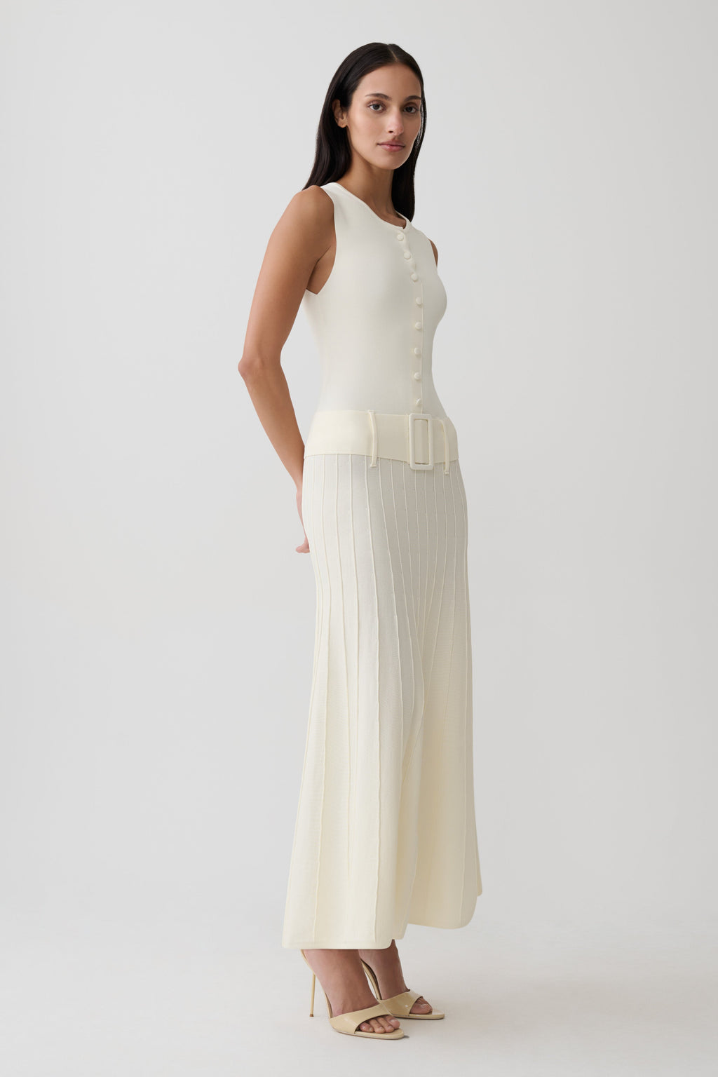 Pleated Midi Dress - Ivory