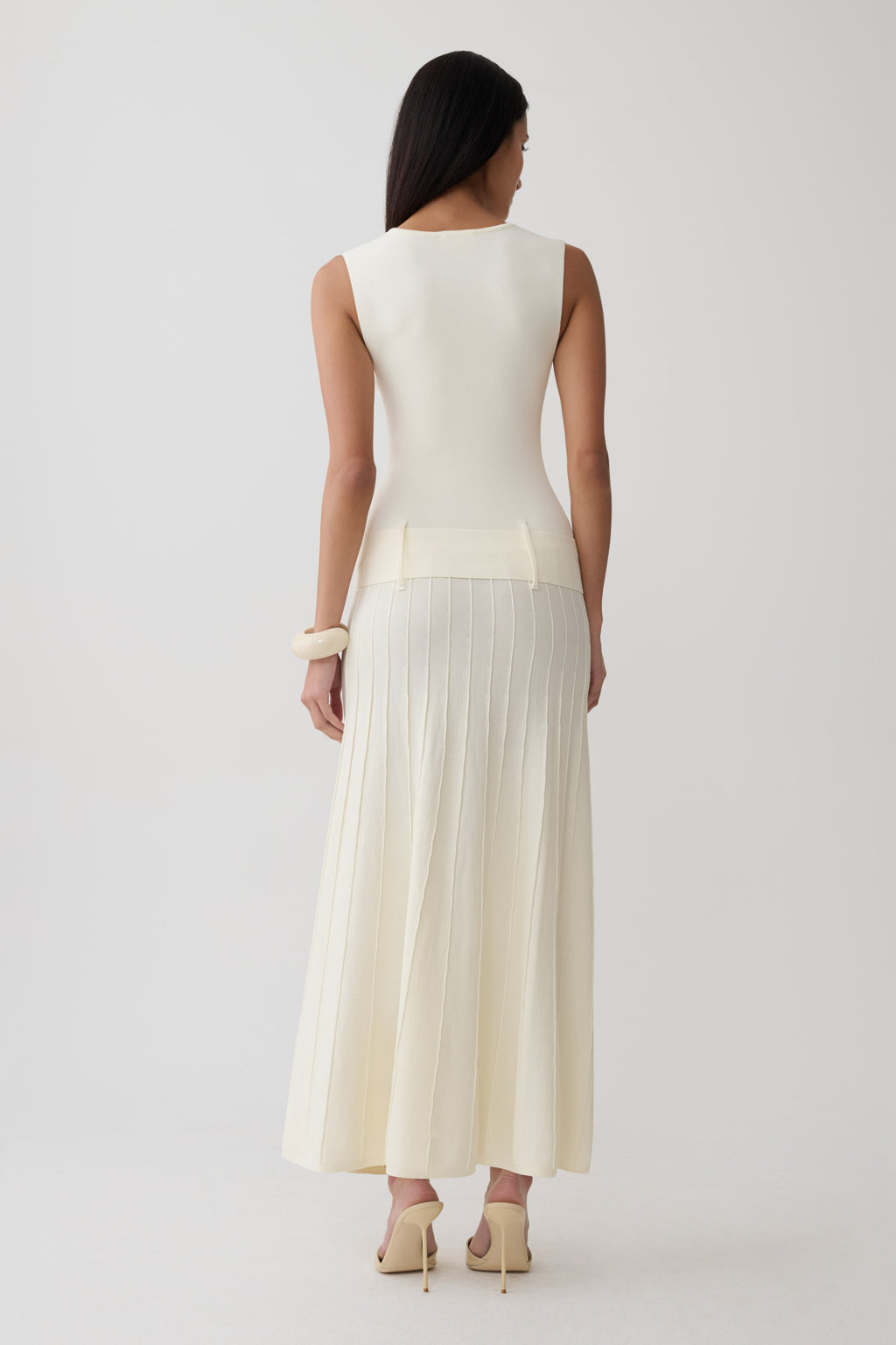 Pleated Midi Dress - Ivory