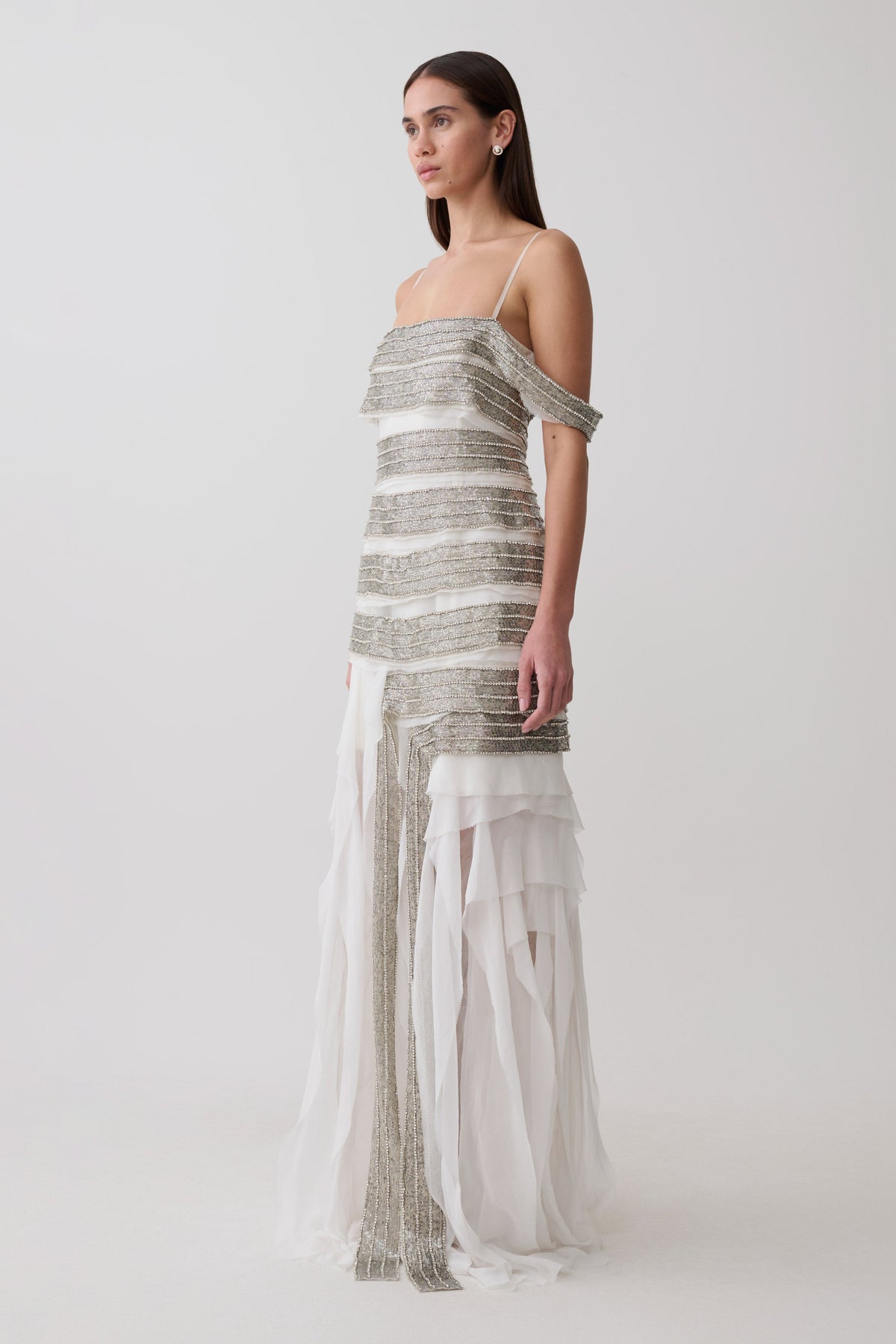 Embellished Maxi Dress - White