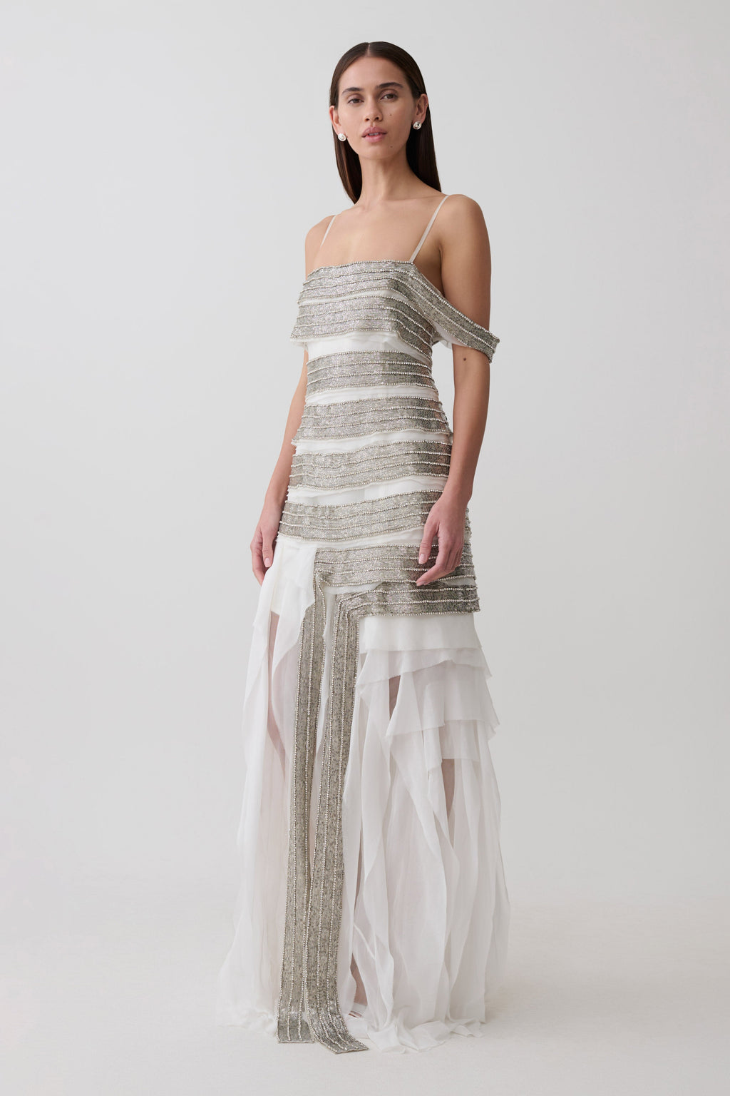 Embellished Maxi Dress - White
