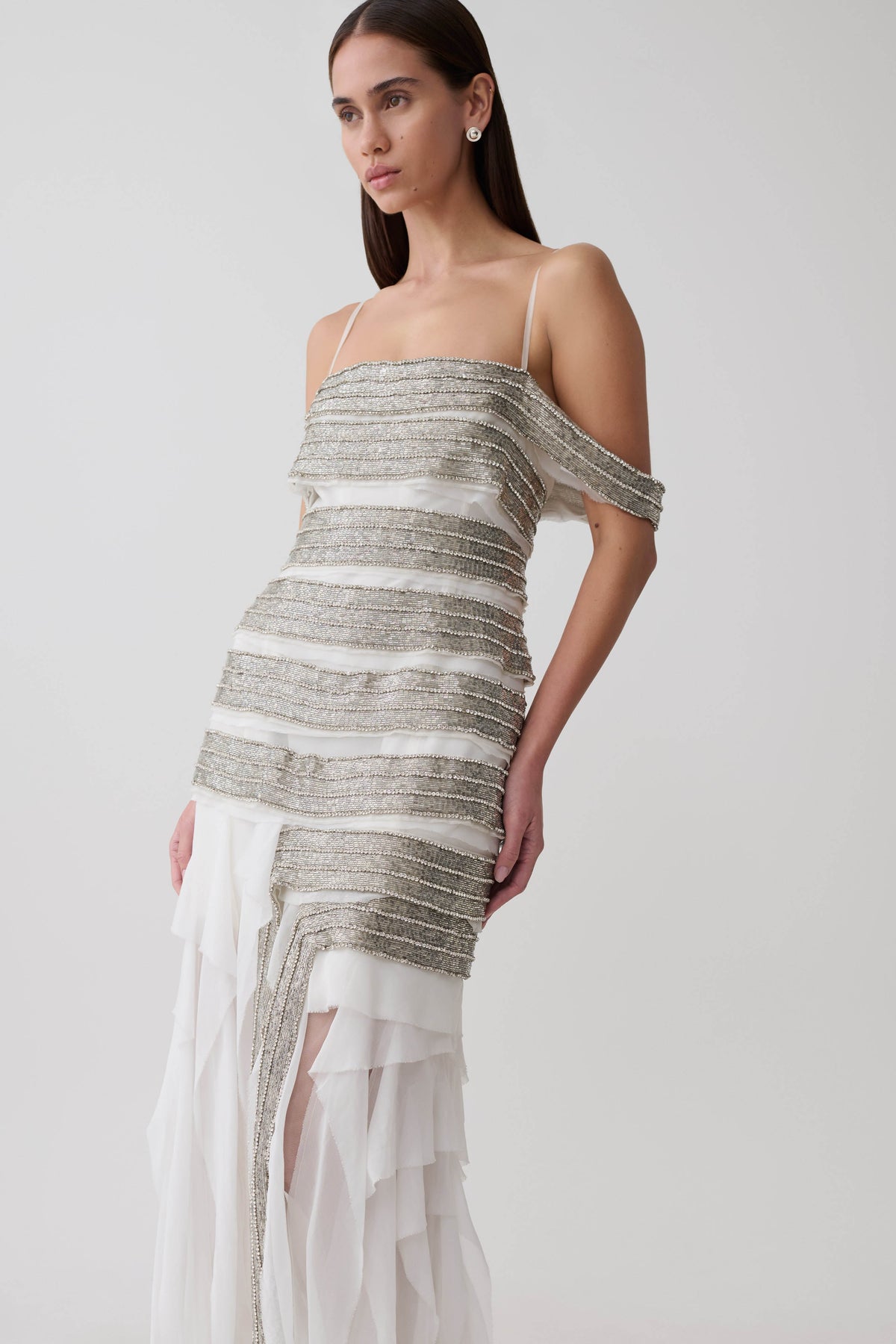 Embellished Maxi Dress - White