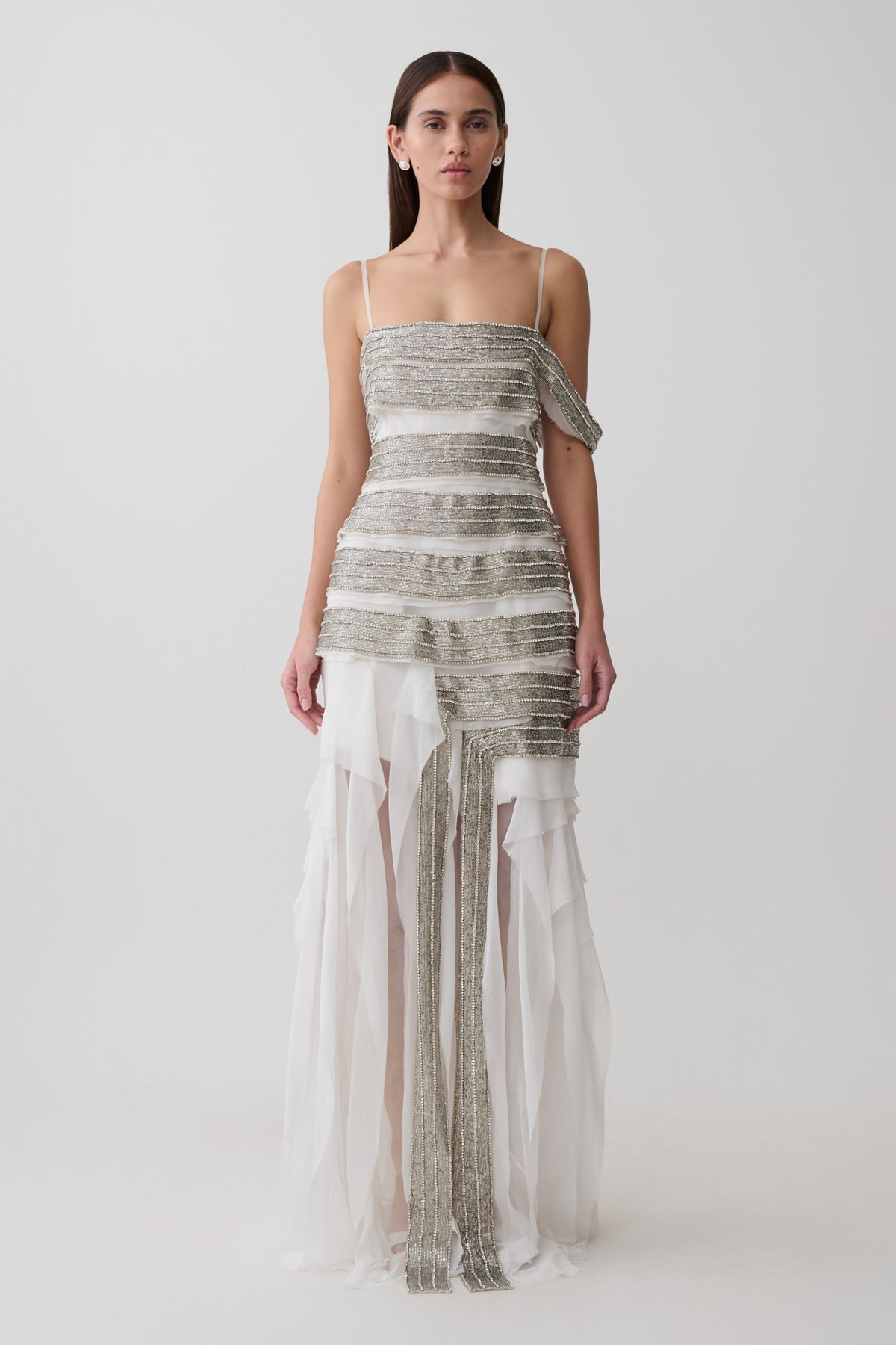 Embellished Maxi Dress - White