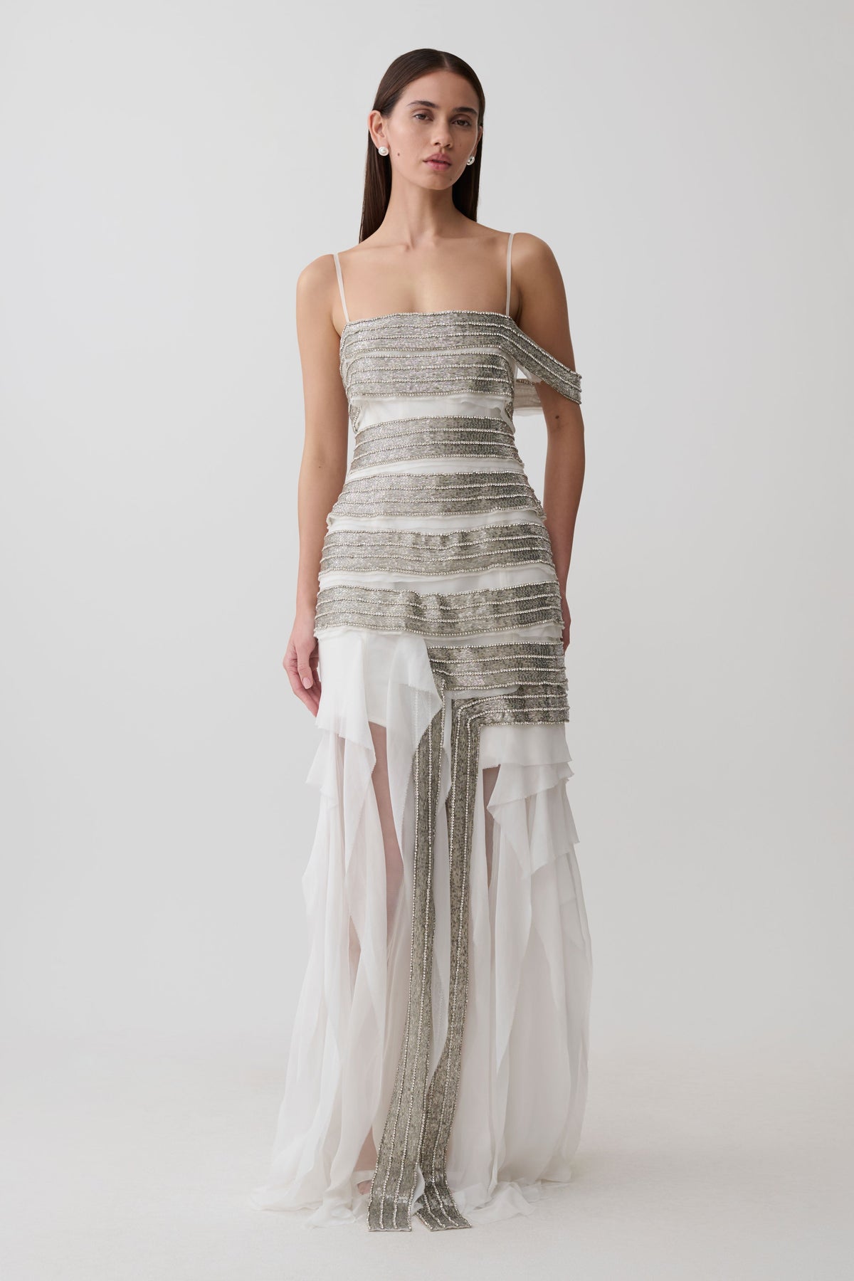 Embellished Maxi Dress - White