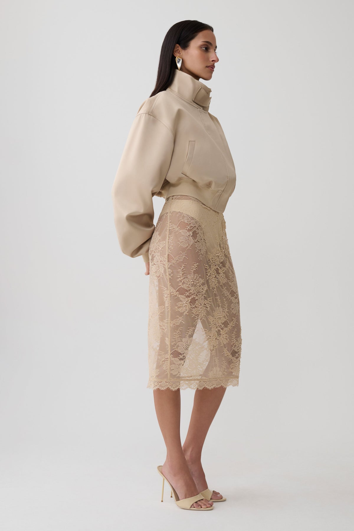 Satin Bomber Jacket - Blush Rose Gold