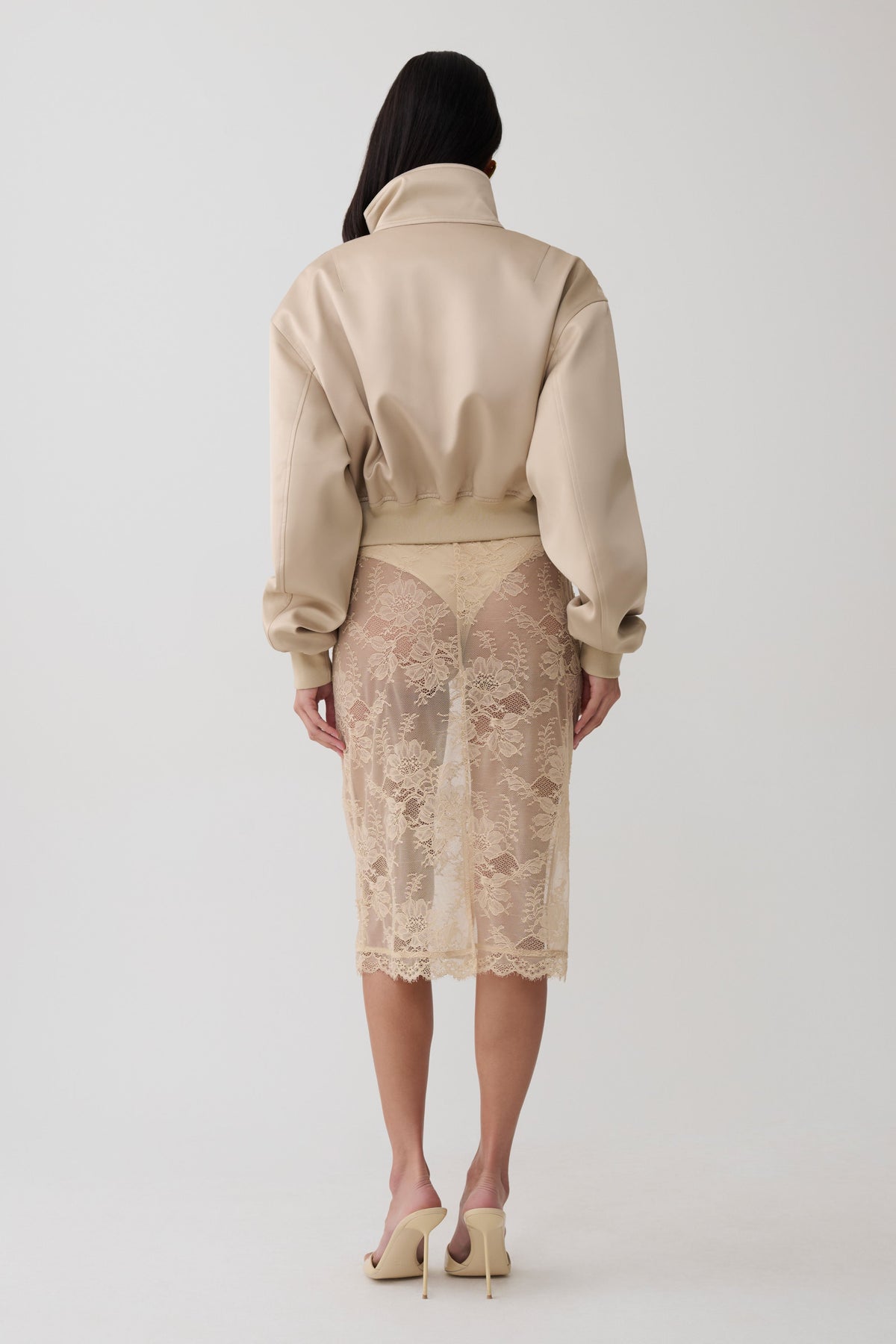 Satin Bomber Jacket - Blush Rose Gold