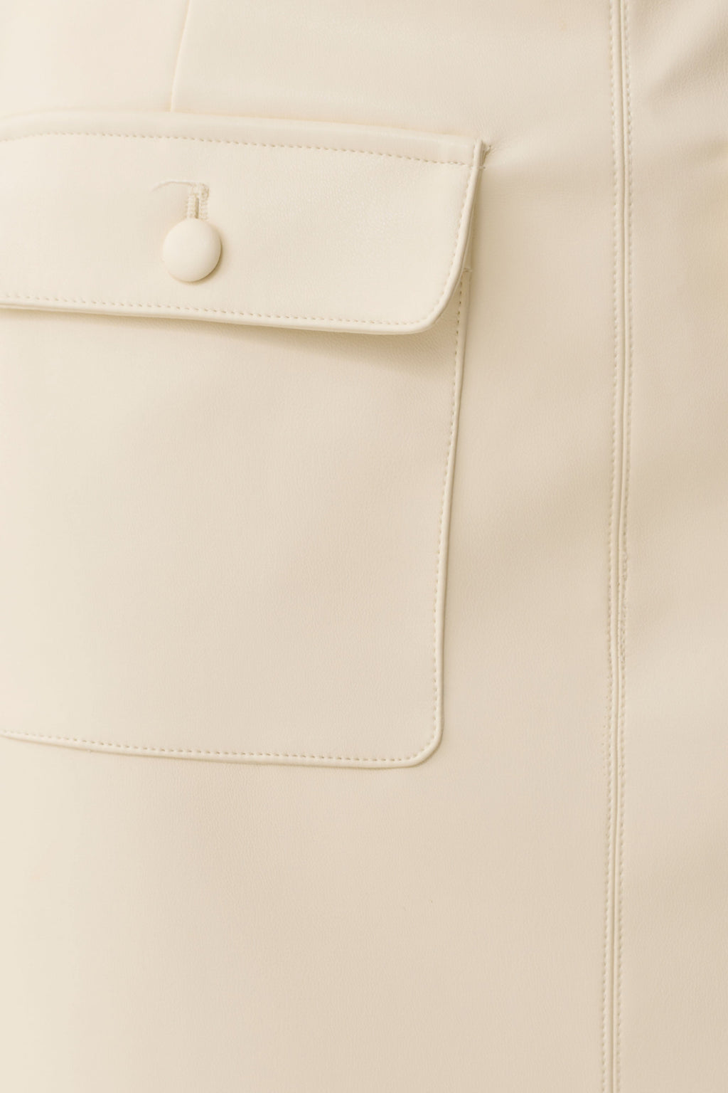 Faux Leather Maxi Skirt - Bone