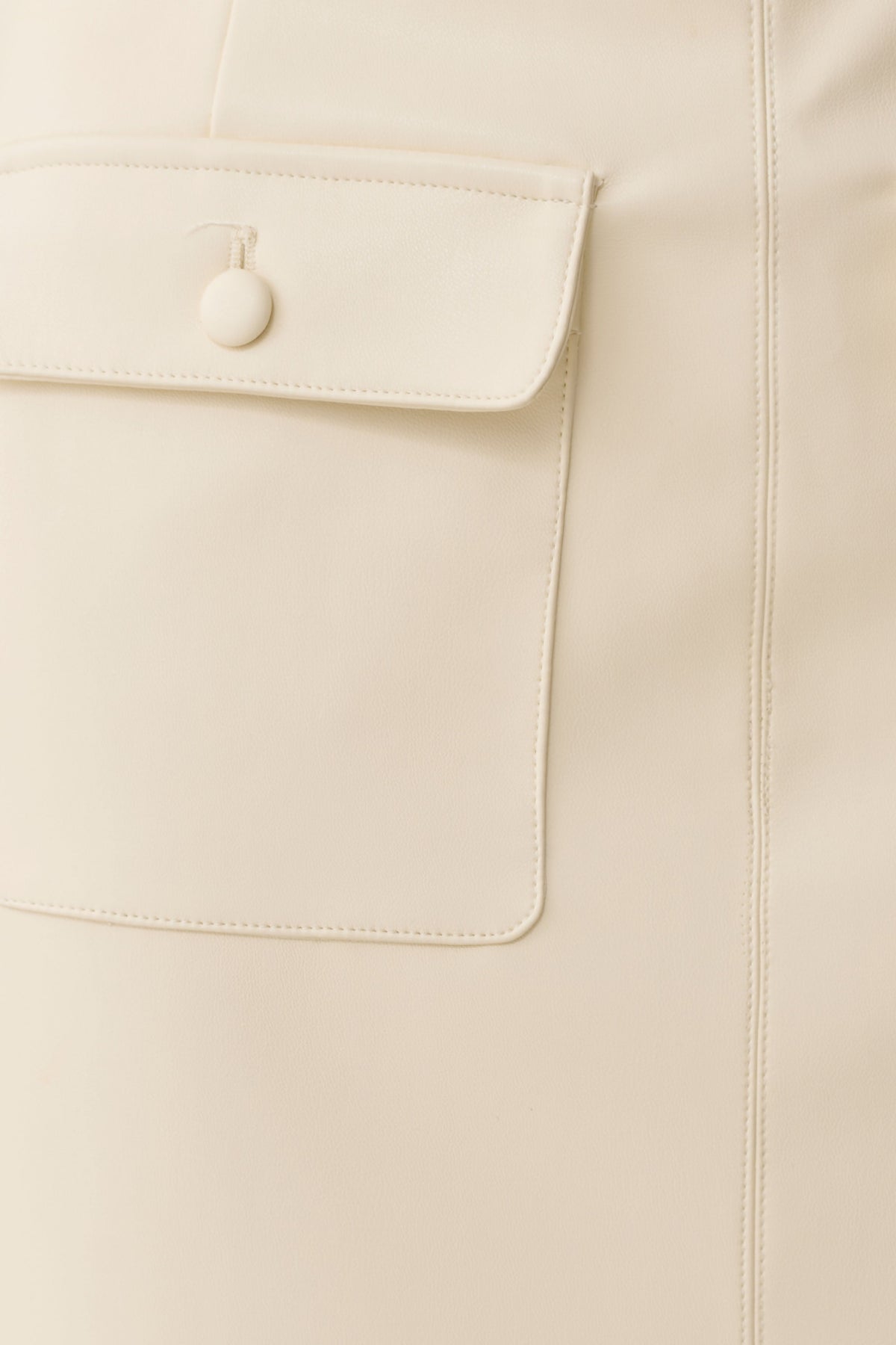 Faux Leather Maxi Skirt - Bone